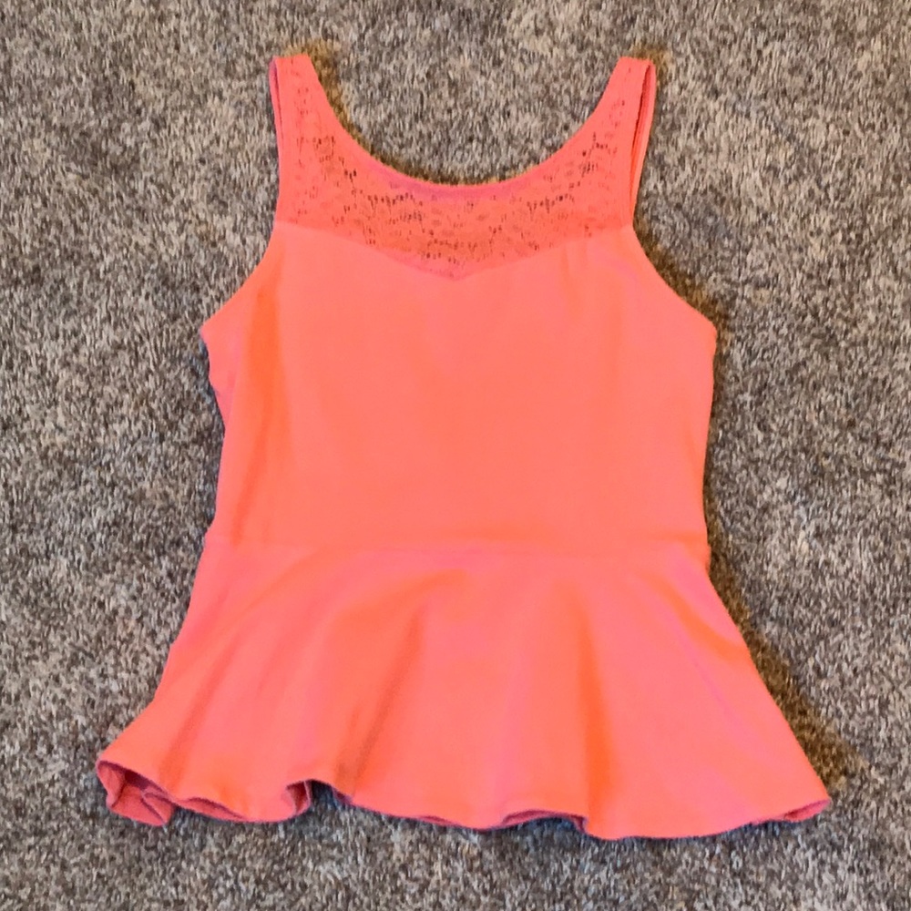 Express Peplum Hem Sleeveless Lace Blouse Top S